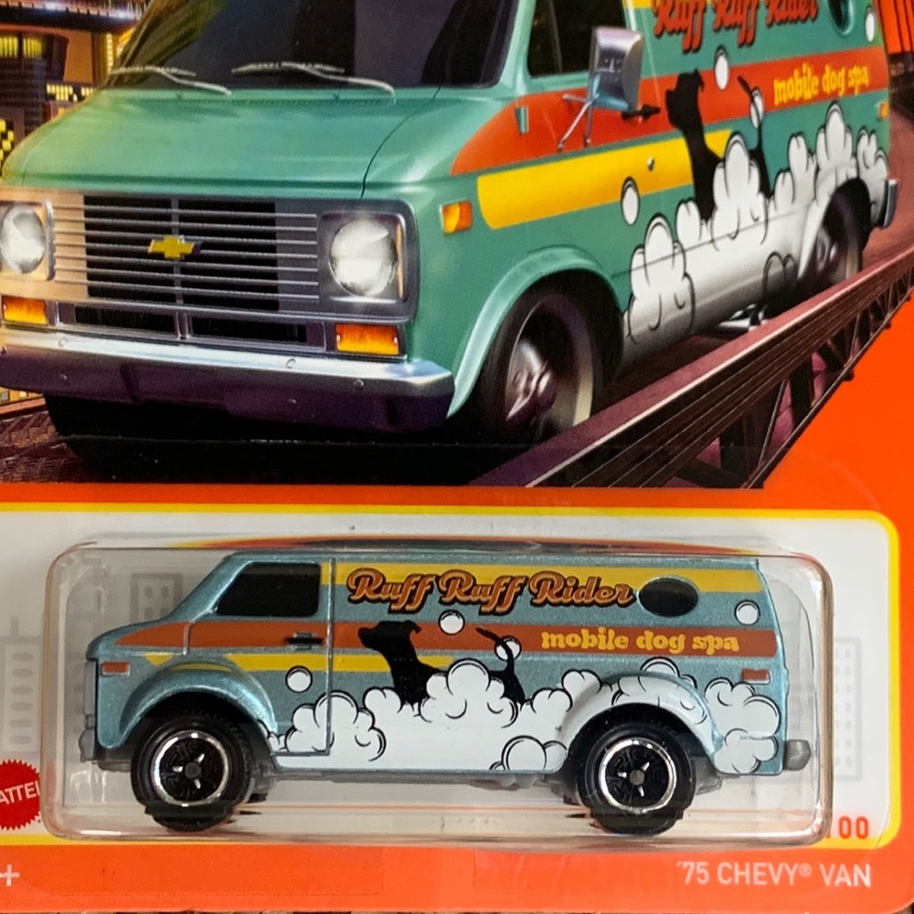 75 Chevy Mobile Dog Spa Mobile Work Van Matchbox 1975 Chevrolet Ruff Ruff Rider - Picture 2 of 7